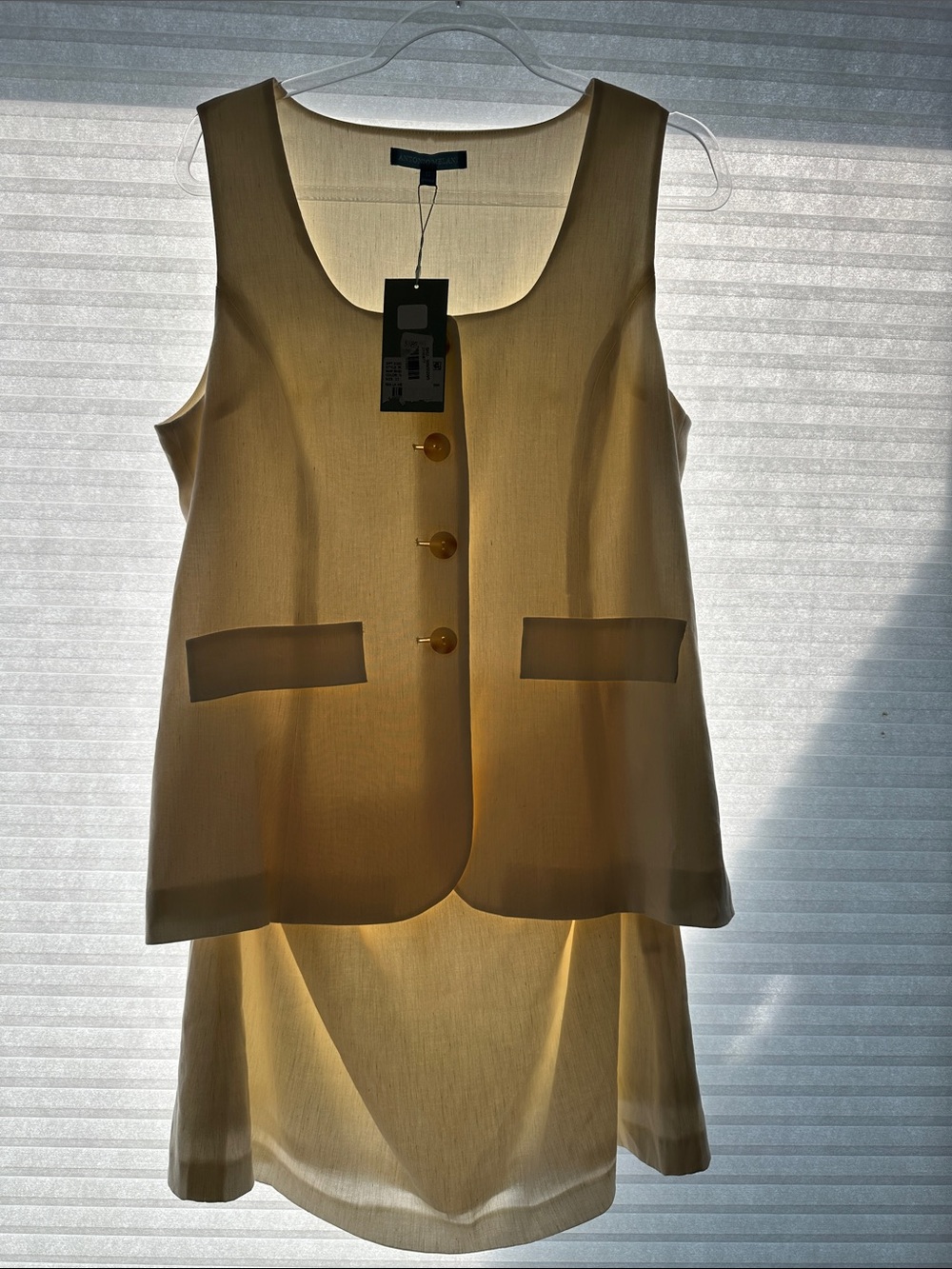 ANTONIO MELANI Cream Textured Fabric Dress or Suit Piece